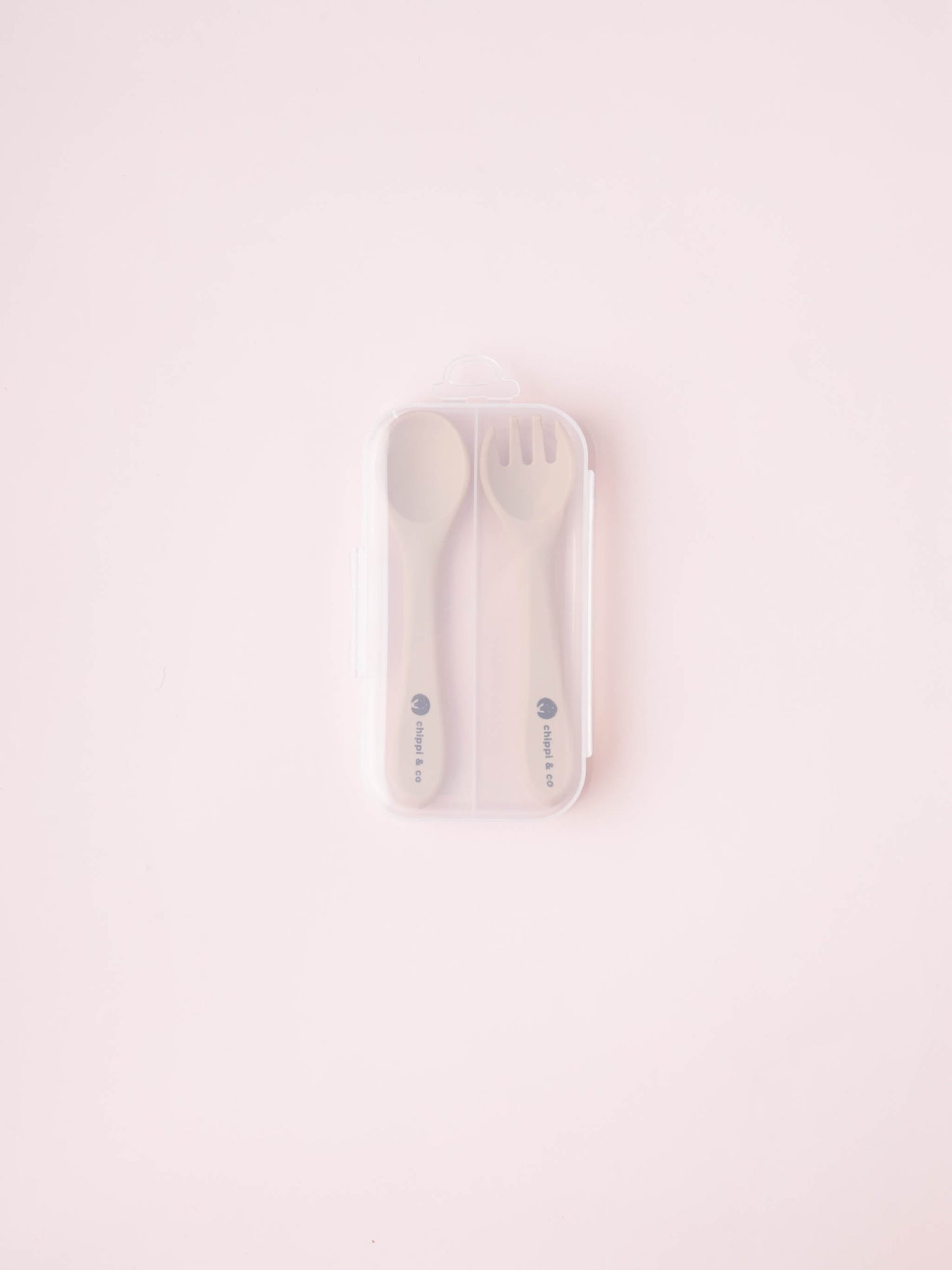 CHIPPI&CO Silicone Training Spoon and Fork Set - Beige