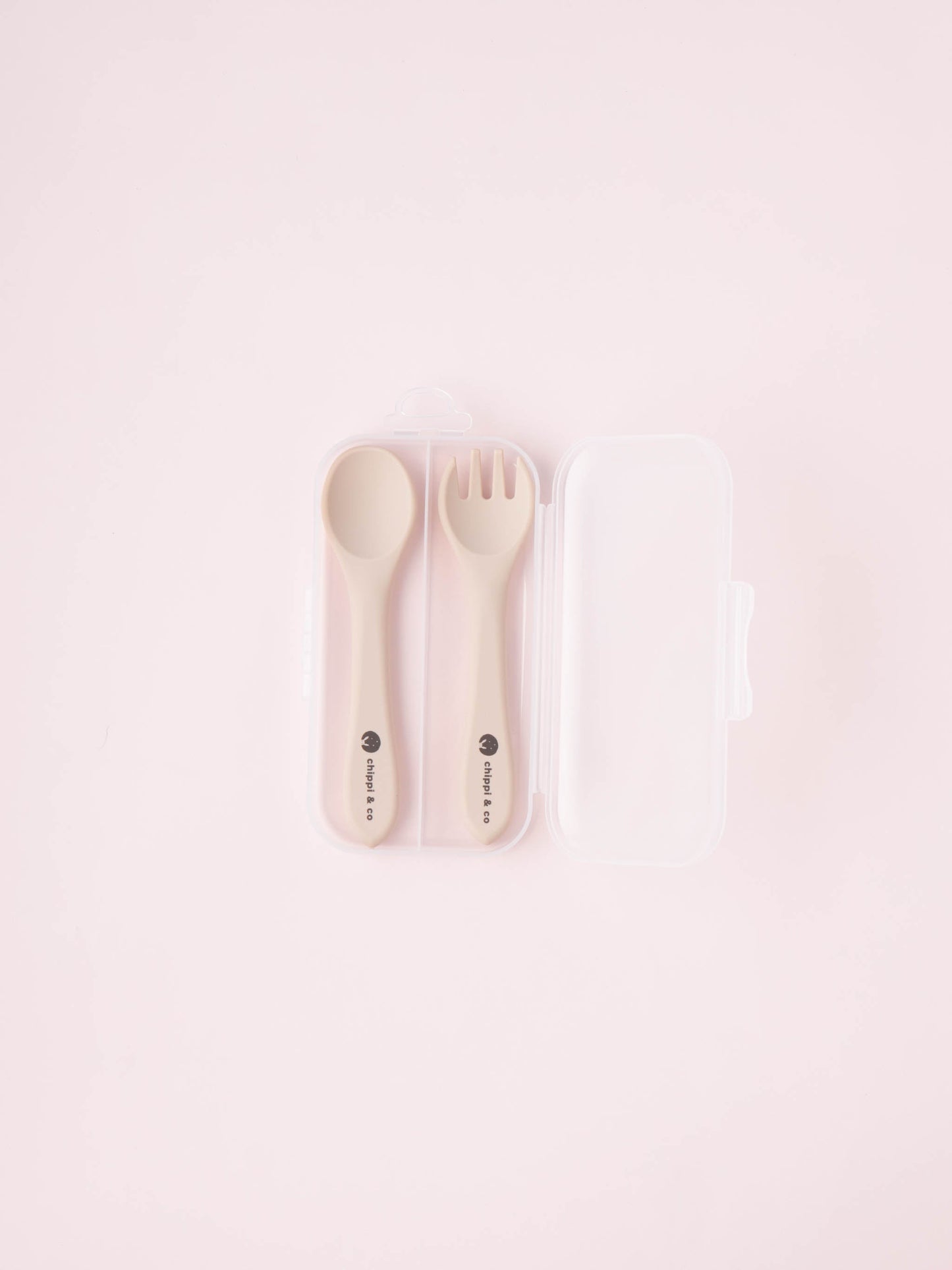CHIPPI&CO Silicone Training Spoon and Fork Set - Beige