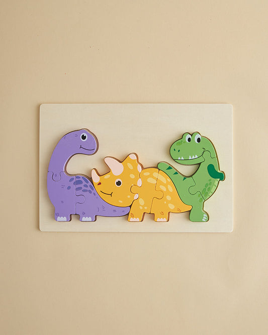ChippiPlay High-quality Wooden Family Puzzle - Dinosaur