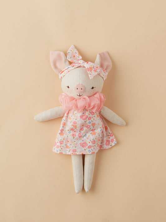 Sarah The Pinky Piggy Linen Stuffed Animal
