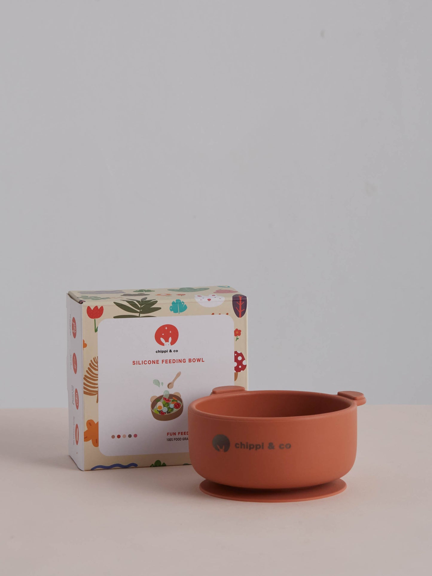 CHIPPI&CO Silicone Suction Bowl for Babies  - Burnt Orange