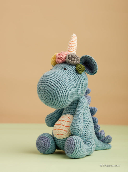 Blue Dranicorn Crochet Stuffed Animal